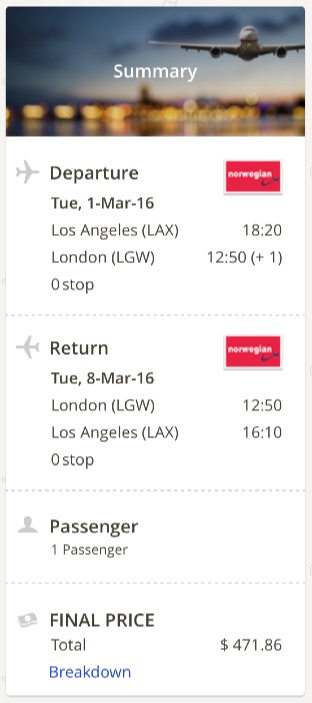 Los Angeles to London