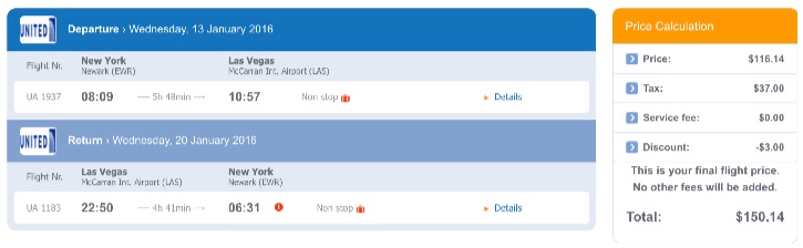 New York to Las Vegas