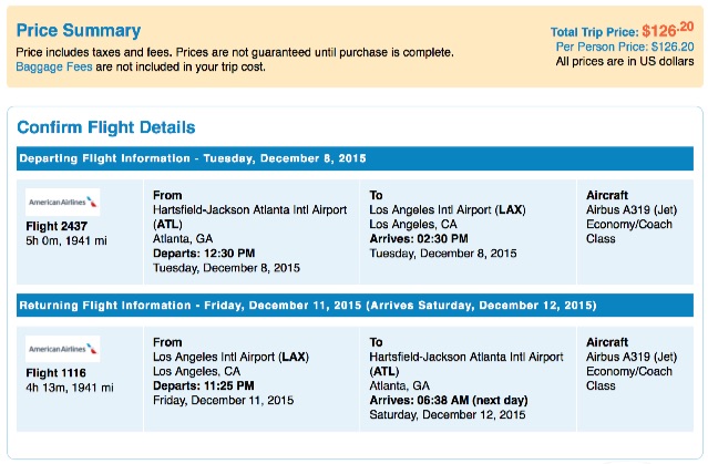 Atlanta to Los Angeles