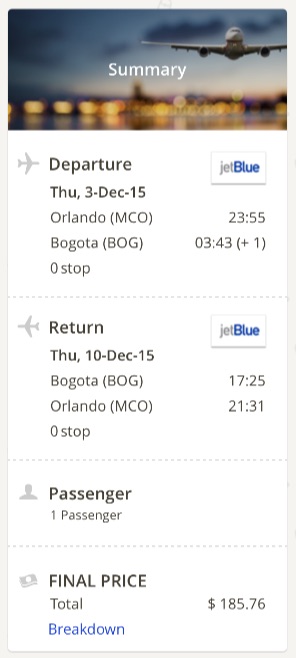 Orlando to Bogota