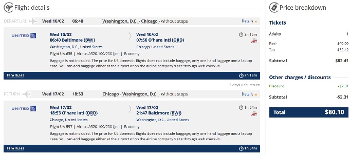 Washington to Chicago