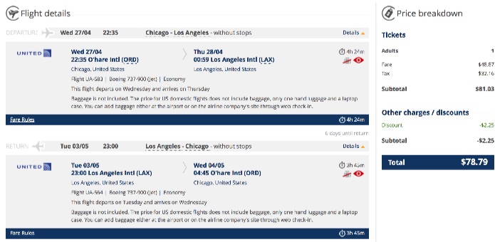 Chicago to Los Angeles