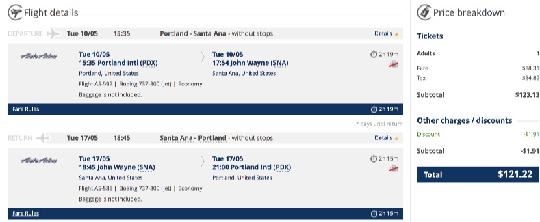 Portland to Los Angeles