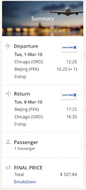 Chicago to Beijing