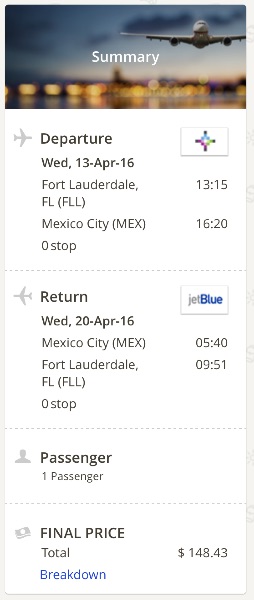 Miami to Mexico City