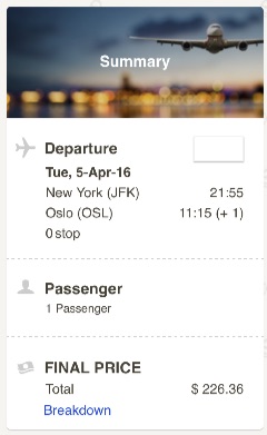 New York to Oslo