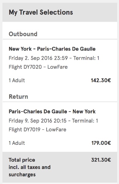 cheap flights from New York to Paris, France