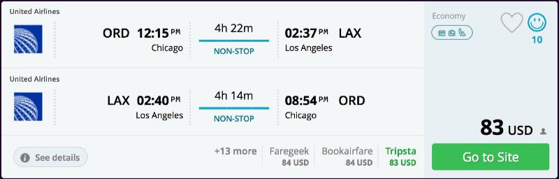 Chicago to Los Angeles