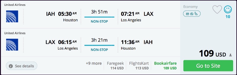 Houston to Los Angeles