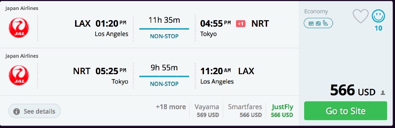 Los Angeles to Tokyo