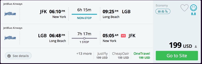 New York to Los Angeles