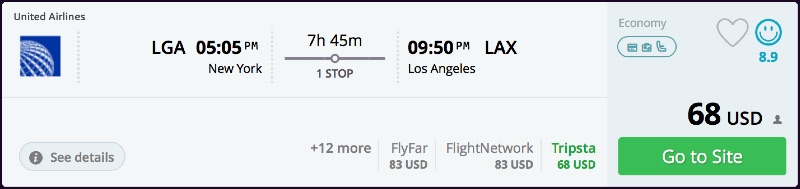 New York to Los Angeles