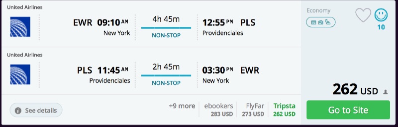 New York to Providenciales