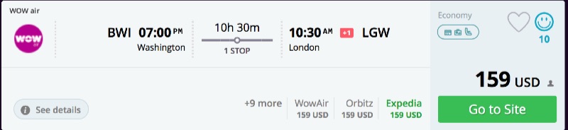 Washington to London