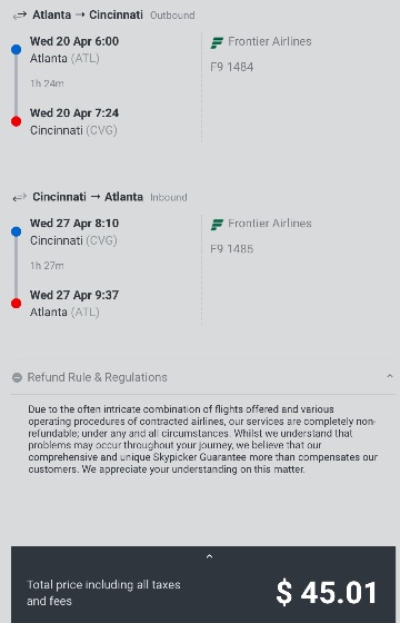 Atlanta to Cincinnati 