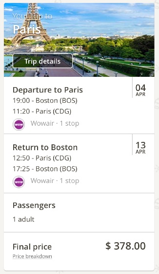 Boston to Paris