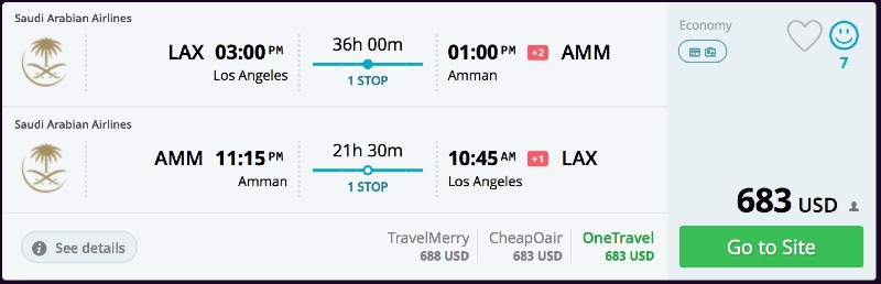 Los Angeles to Amman