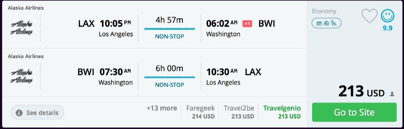 Los Angeles to Washington