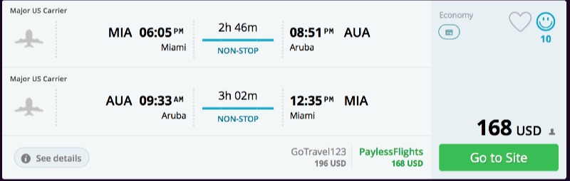 Miami to Aruba