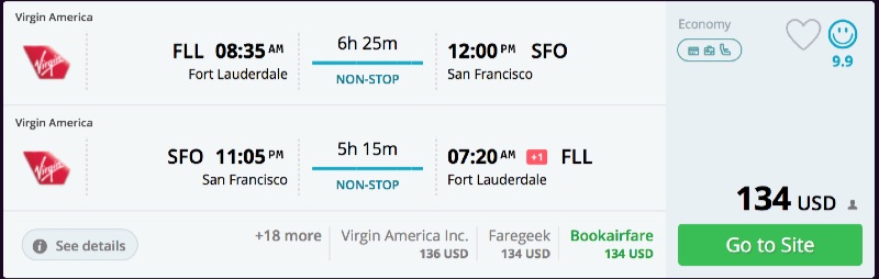 Miami to San Fracisco