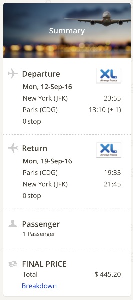 New York to Paris, France