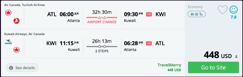 Atlanta to Kuwait