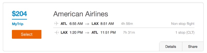 Atlanta to Los Angeles