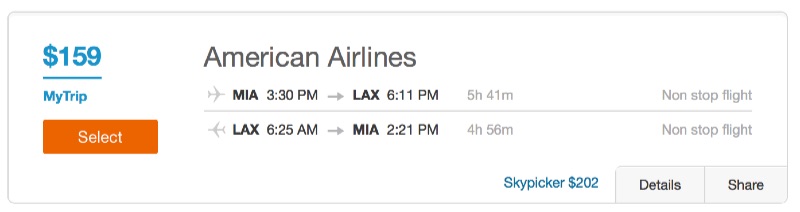 Miami to Los Angeles