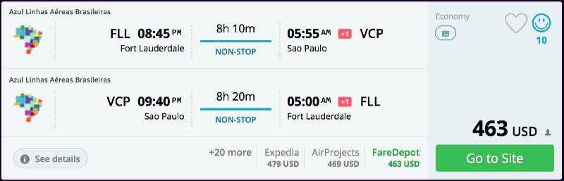 Miami to Sao Paulo