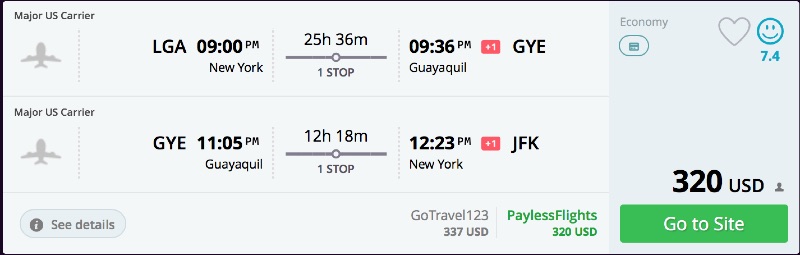 New York to Guayaquil