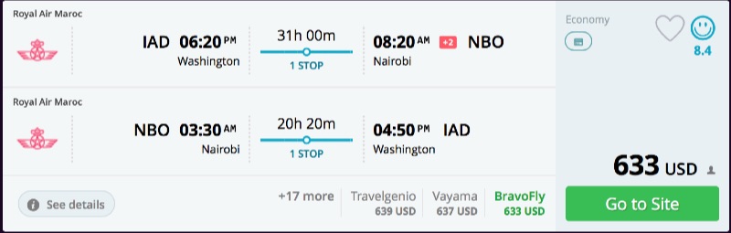 Washington to Nairobi