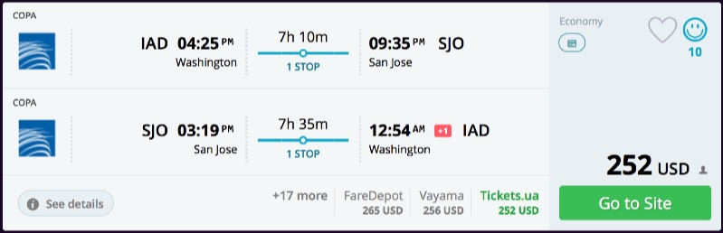 Washington to San Jose