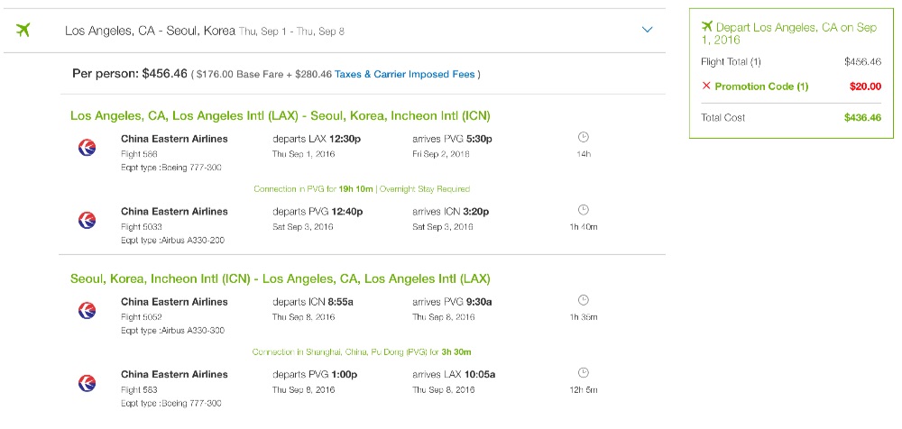 Los Angeles to Seoul