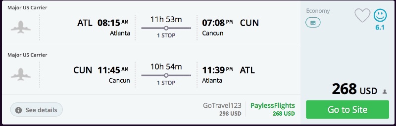 Atlanta to Cancun