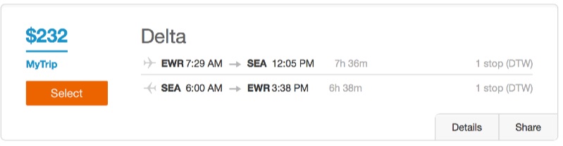 New York to Seattle