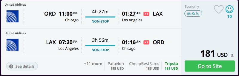 Chicago to Los Angeles