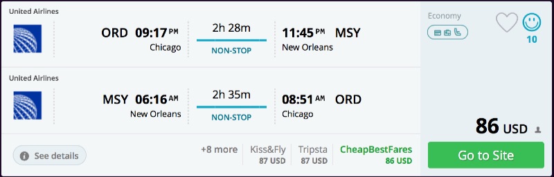 Chicago to New Orleans