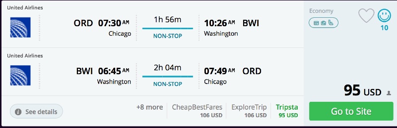 Chicago to Washington