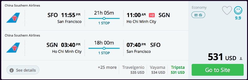 San Francisco to Ho Chi Minh City