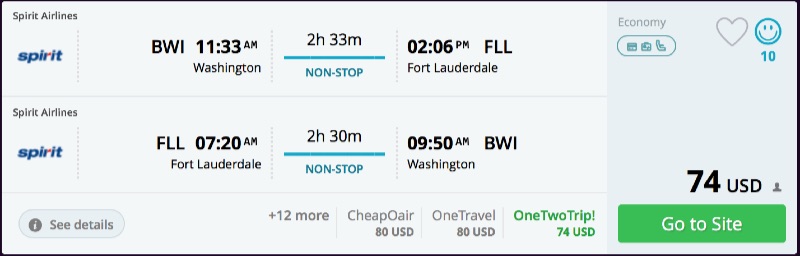 Washington to Spirit