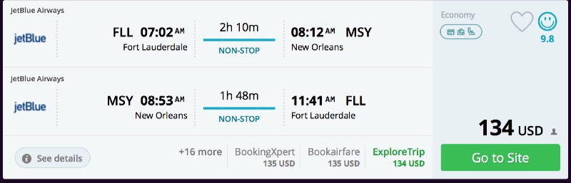 Miami to New Orleans